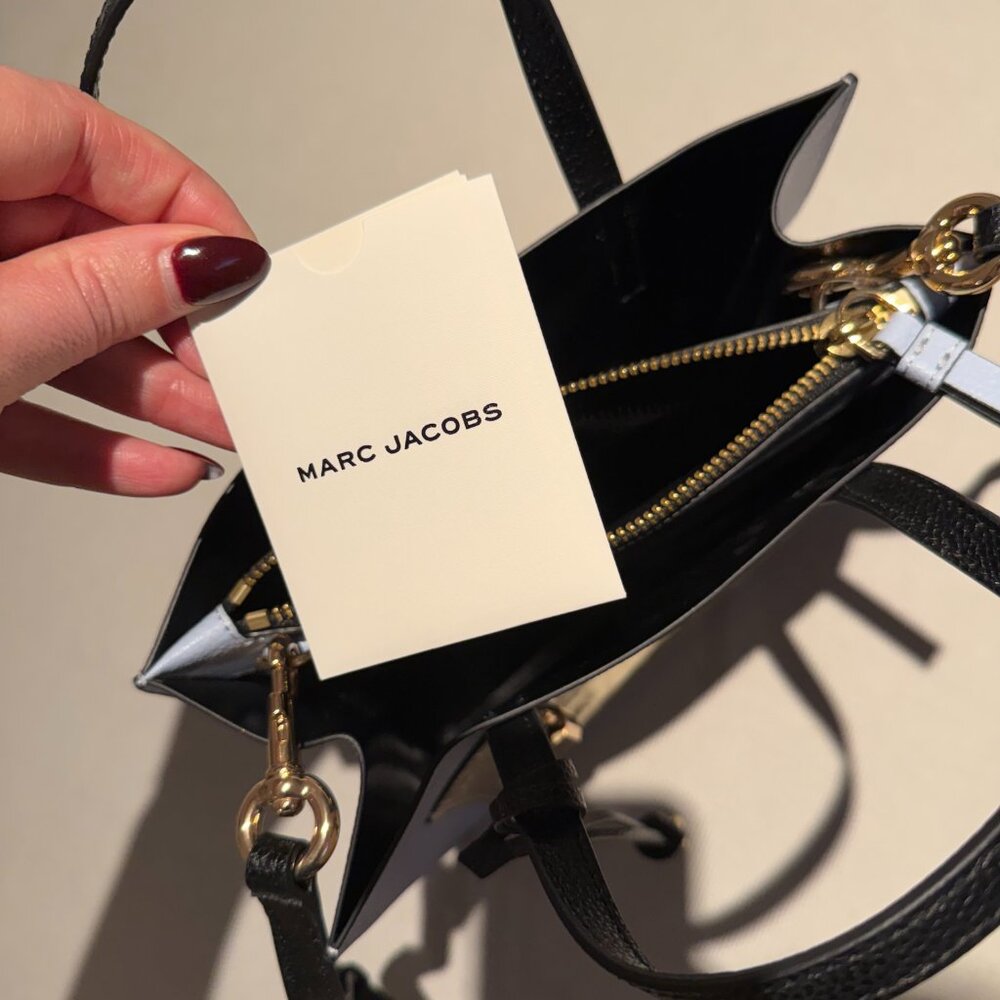 Marc Jacobs Mini Grind Light Blue & Gold Metallic Purse - Picture 4 of 13